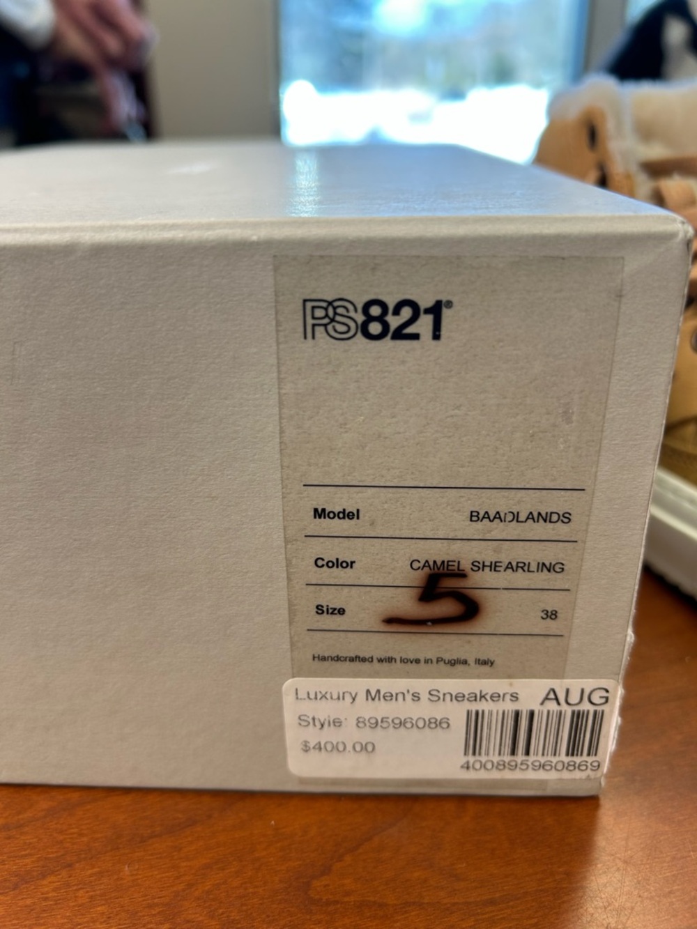 PS821 Baadlands Camel Shearling Limited Edition Boots with Box